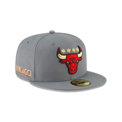 Chicago Bulls Gorra | New Era NBA City Edition Alt 59fifty Fitted Cap Mexico - Grises